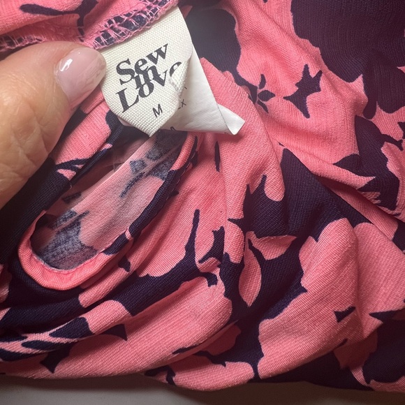 Floral Pink and Black Halter Top - Picture 8 of 9